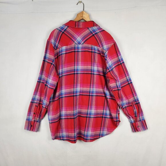 Orvis Tops - Orvis Classic Collection Flannel Shirt Women’s XXL Red Pink Plaid Button Up 2X